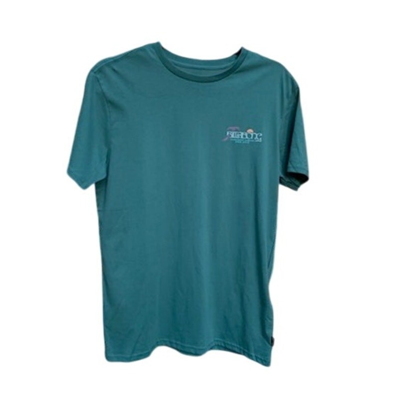 Billabong Mens Teal Green Premium Graphic Tee Shirt Palm Tree Logo XL 16
