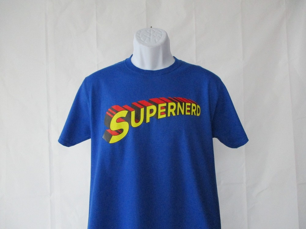 Super Nerd Comic – Superhero in 3D Blue T-Shirt – Men’s Sizes S – 3XL NEW