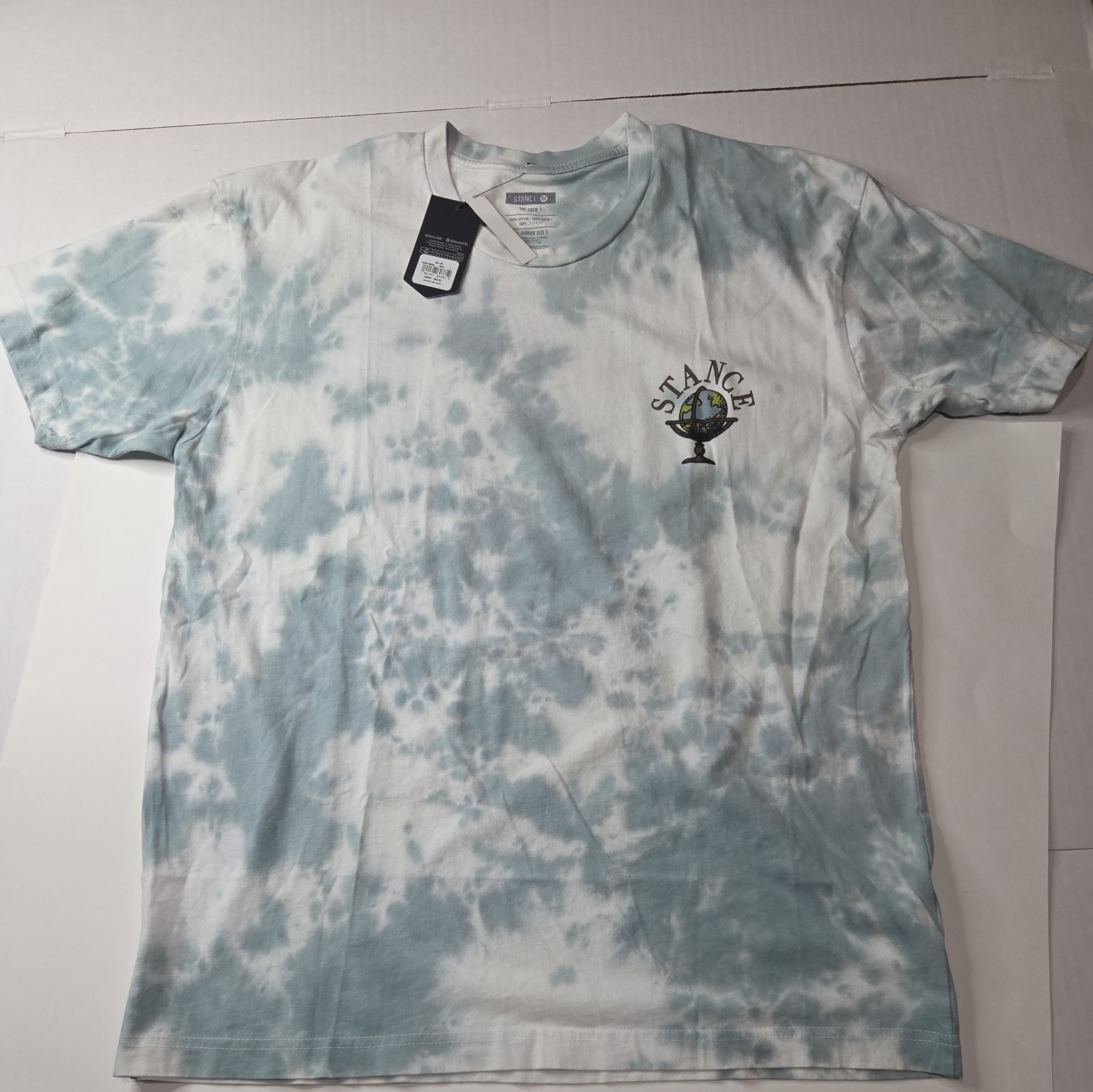 STANCE Sol Tie Dye 100% Cotton Graphic Short Sleeve Tee Crewneck Size Large