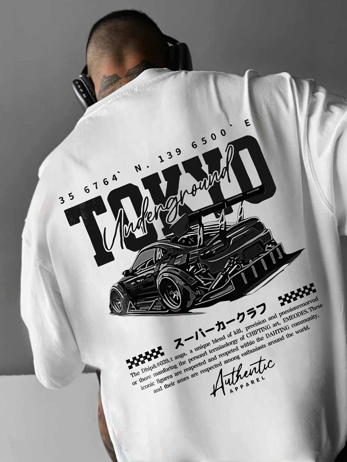 Motorsport Racing Graphic T-Shirt Men Summer Loose Fit Fashionable Casual Top