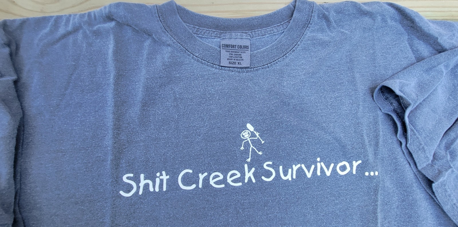 Sh!t Creek Survivor T-shirt Charcoal Grey XL 100% Heavy Cotton gallery