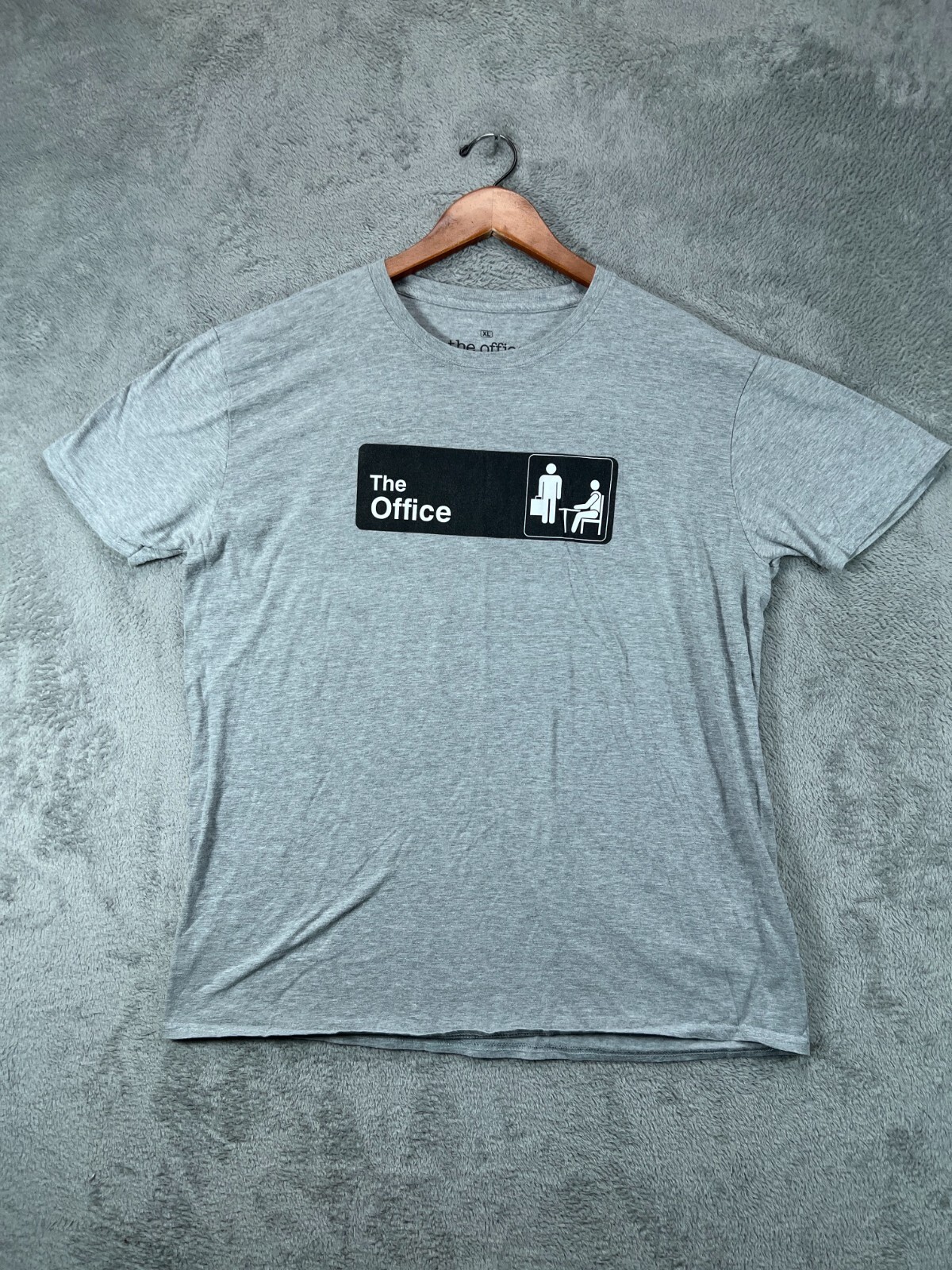 Mens Shirts Tee XL The Office Grey Crew Black Graphic Logo Short Sleeve gallery