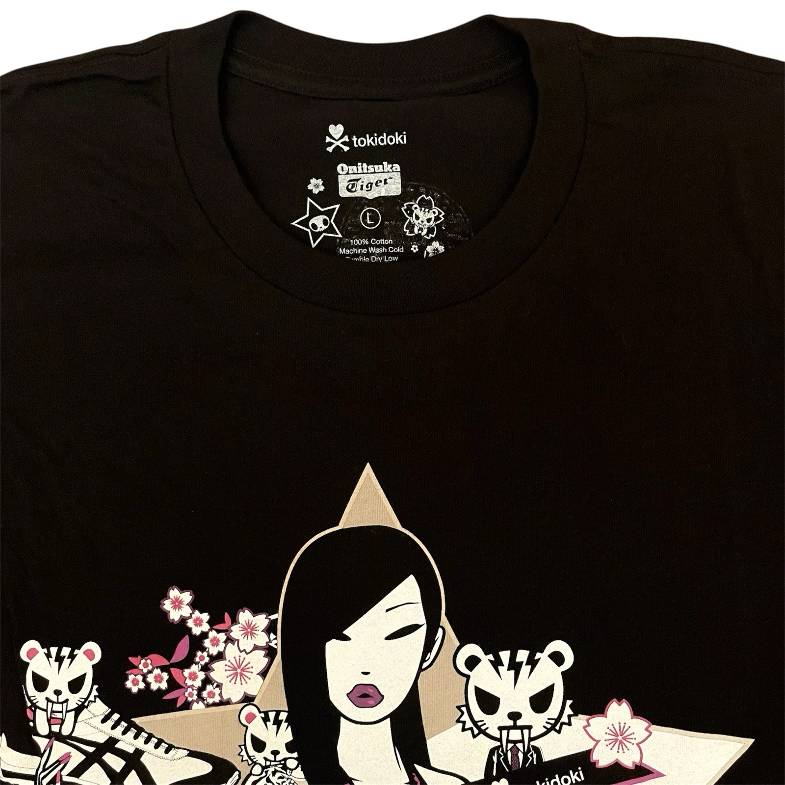 Tokidoki x Onitsuka Tiger Tattoo Star Girl Sakura Shirt Men’s Large Tee Rare NWT gallery