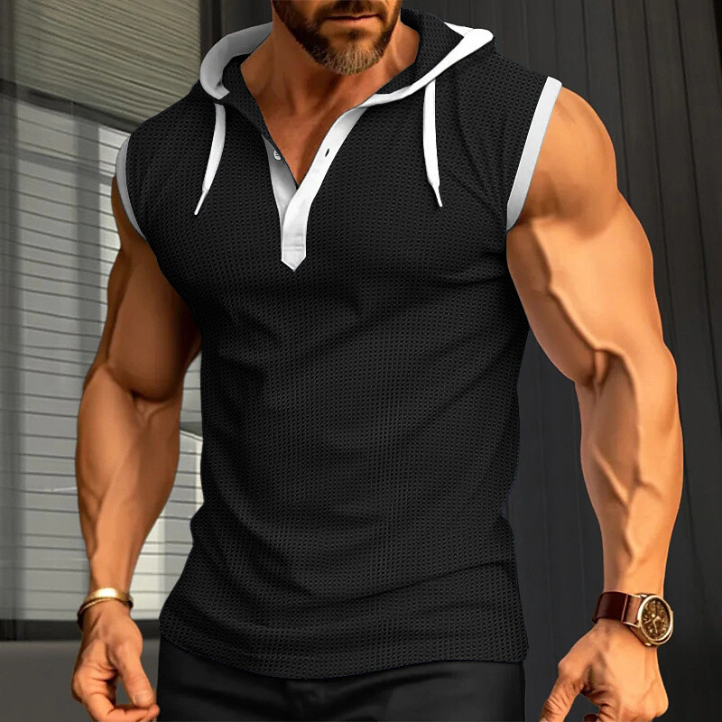 Mens Outdoor Summer Sleeveless Vest Leisure Fitness Loose Mens Vest gallery