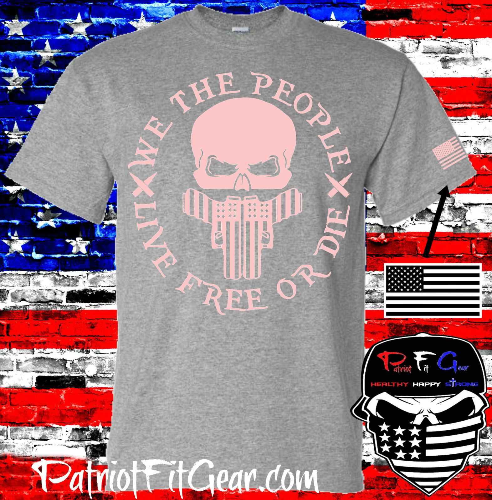 t-shirt, We Teh People, Live Free Or Die, Gun Rights, Skull,Patriotic,Custom tee gallery