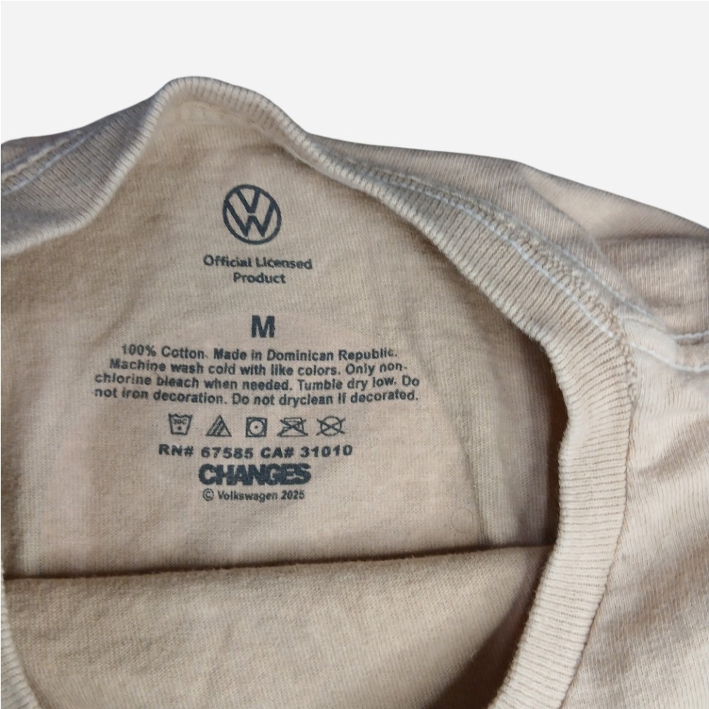 VW Volkswagen T-Shirt Tan Retro Logo Racing Stripes Graphic Tee [M] gallery