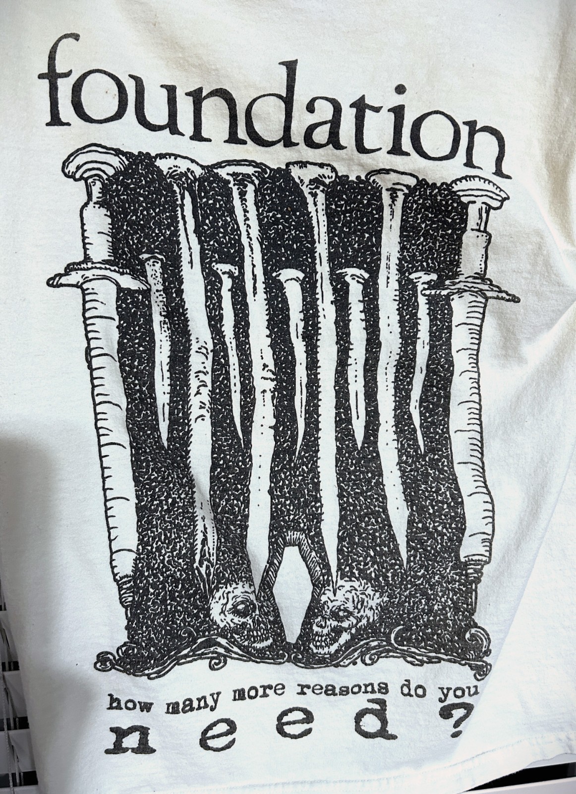 Foundation Hardcore Band Pale Yellow T-Shirt Straight Edge Size Small gallery