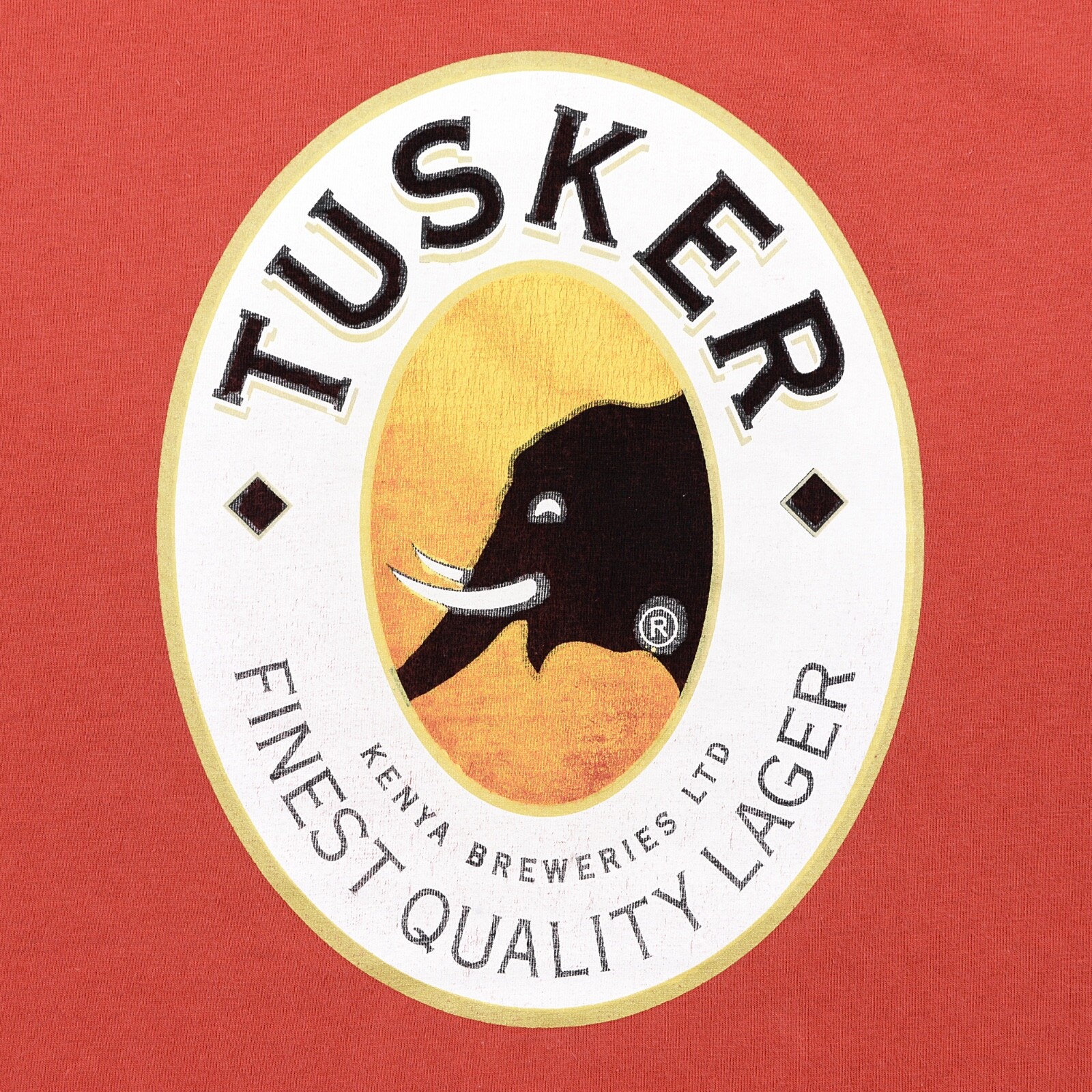 Tusker Lager Beer Kenya Breweries T-Shirt Adult XL Red Graphic Logo vintage gallery