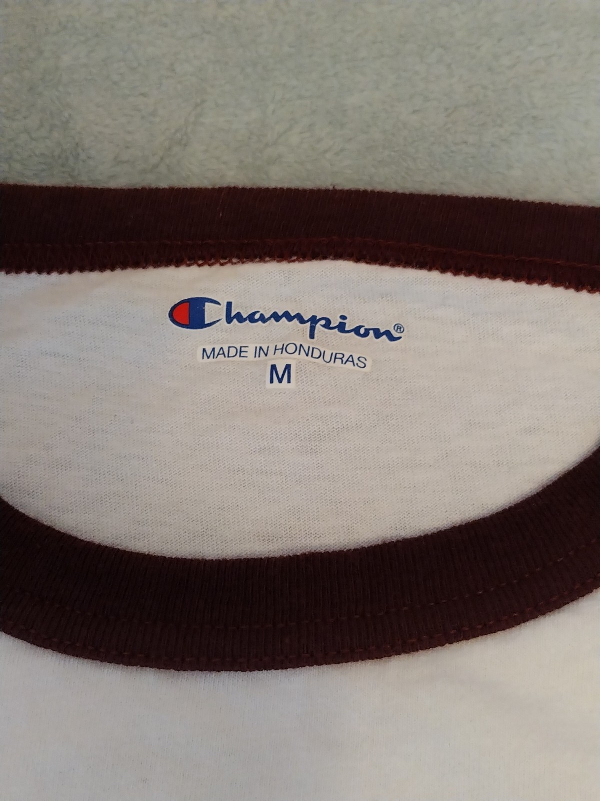 Champion Sealy Troh Unisex Raglan 3/4 Sleeve Baseball T-Shirt White & Burgundy gallery