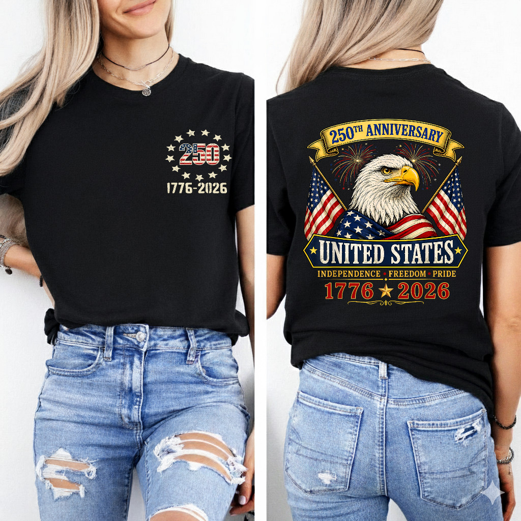 250 Anniversary USA 4th of July Patriotic 250 Years American (2-SIDES) T-Shirt gallery