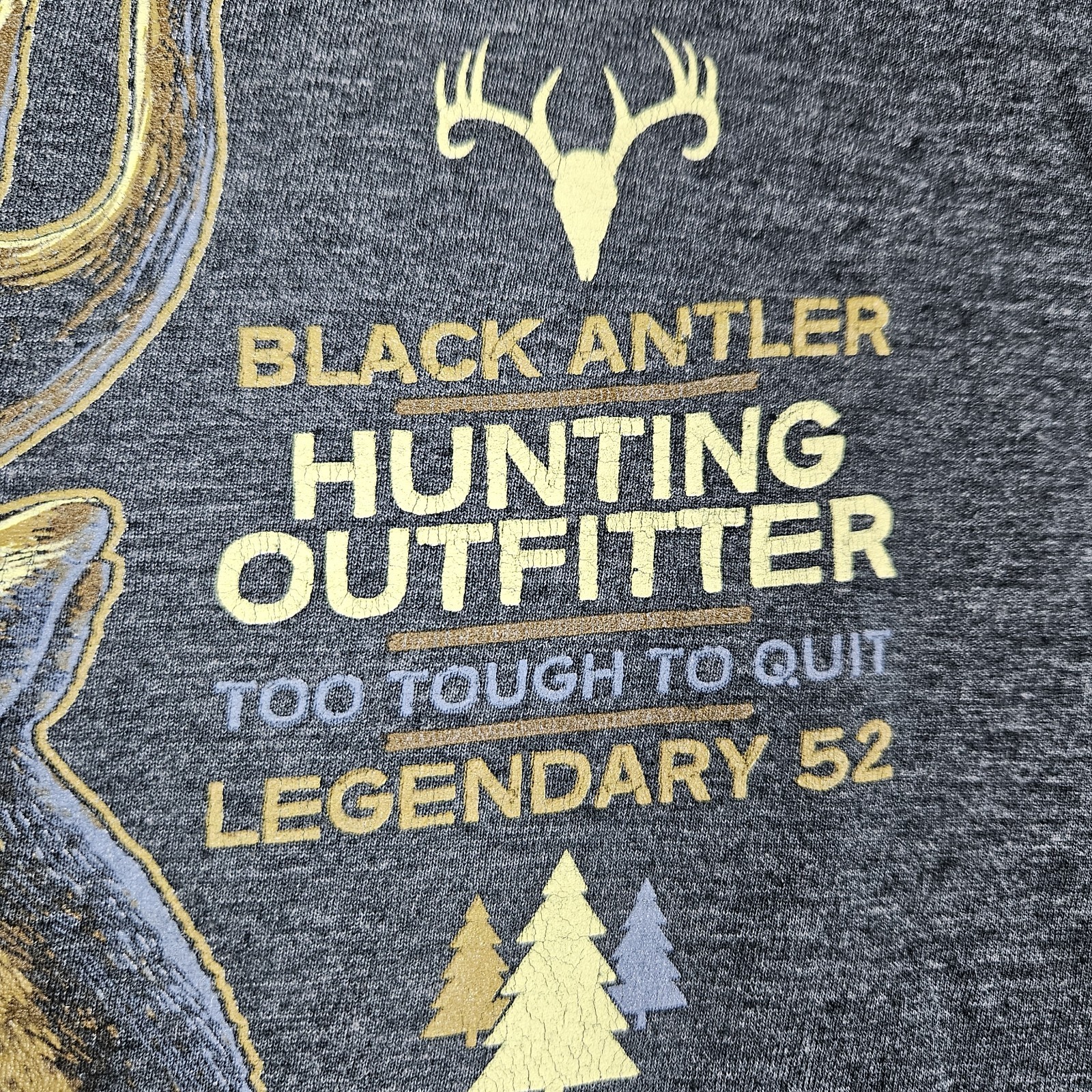Black Antler Hunting T-Shirt Mens M Too Tough To Quit Gray Legendary 52 Outdoor gallery