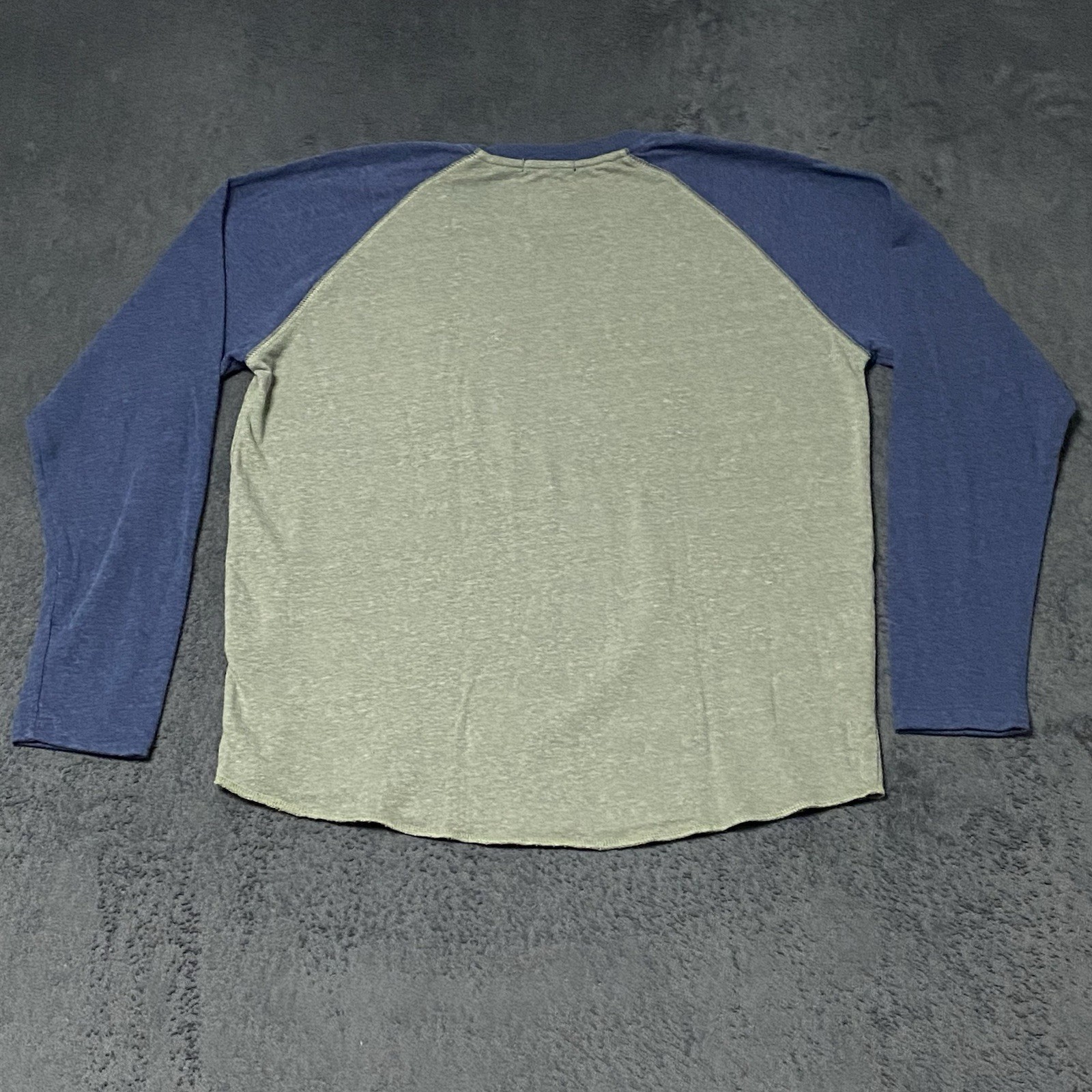 Marine Layer Baseball Jersey Style Raglan Shirt Mens M Blue Green Long Sleeve gallery