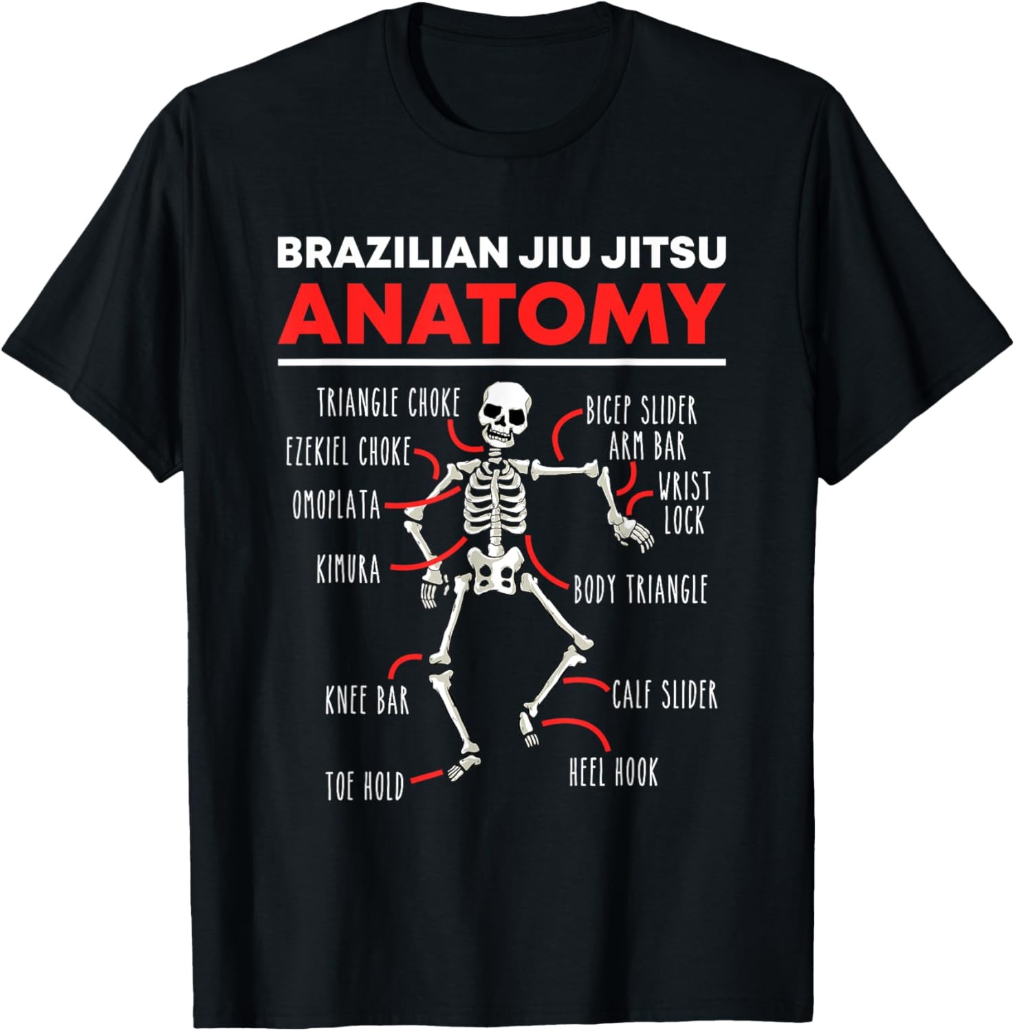 Brazilian Jiu Jitsu Anatomy Skeleton Funny Mix Martial Arts T-Shirt gallery