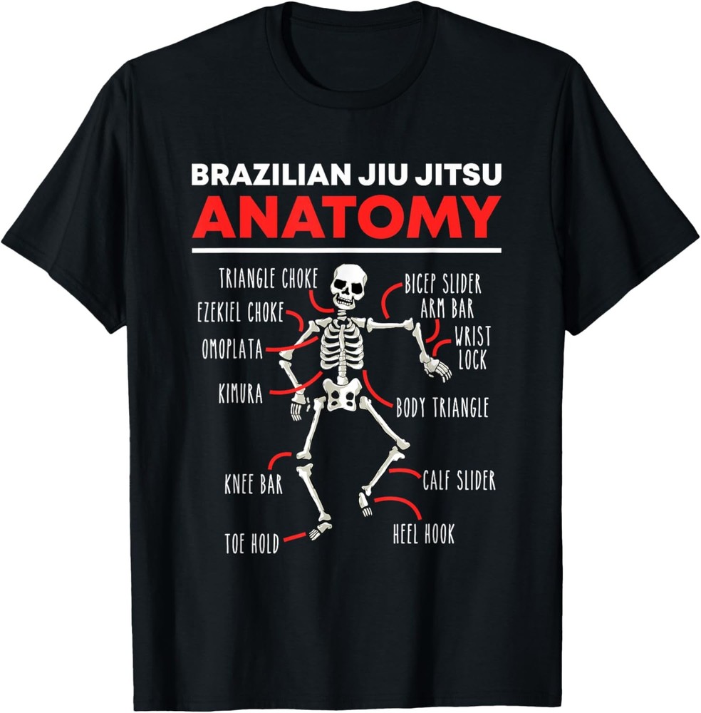 Brazilian Jiu Jitsu Anatomy Skeleton Funny Mix Martial Arts T-Shirt
