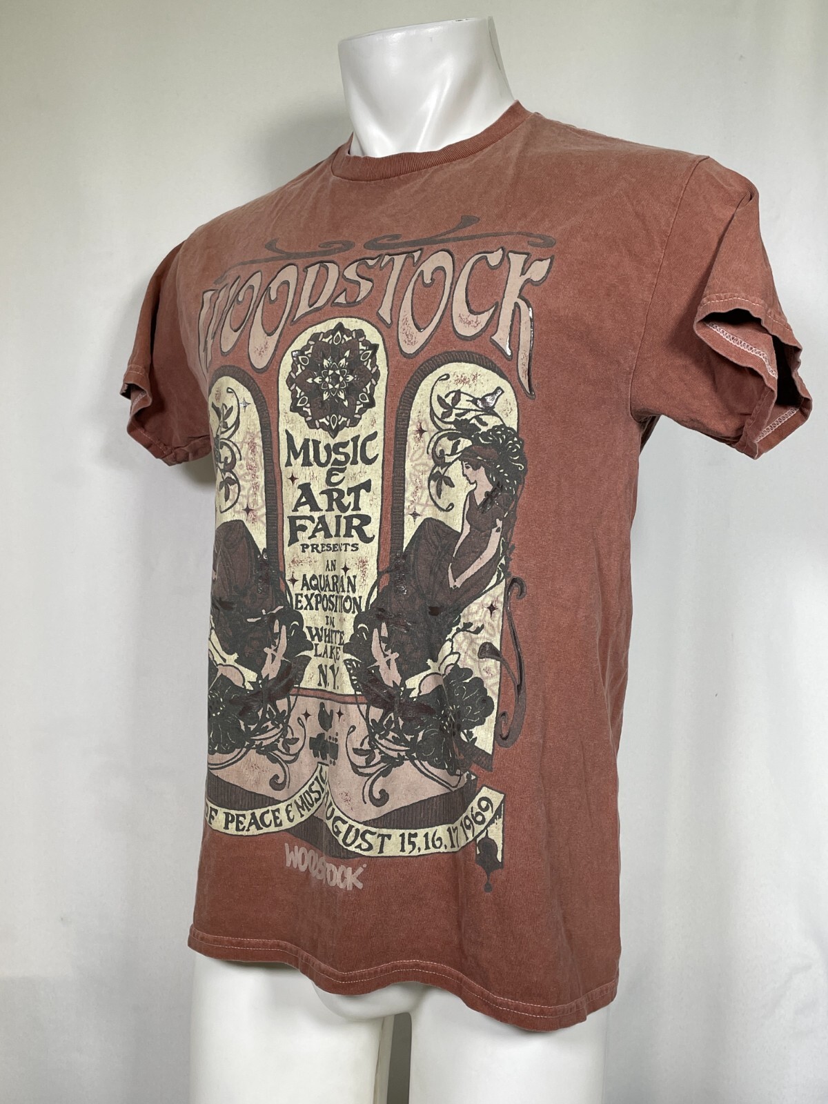 Woodstock 1969 Music & Art Fair Brown T-Shirt Men's SMALL gallery