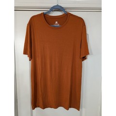 DAVID ARCHY Mens Short Sleeve T Shirt Bamboo Burnt Orange Size Large lounge