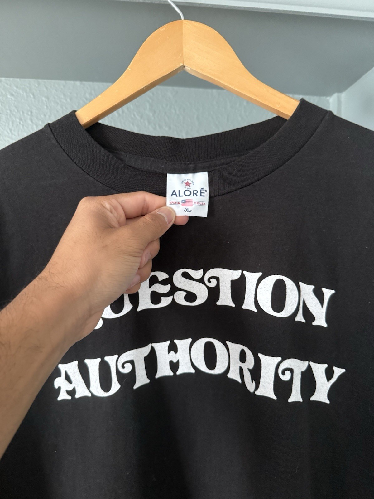 Vtg 90’s Question Authority Quote Funny T-shirt Men’s XL Single Stitch gallery