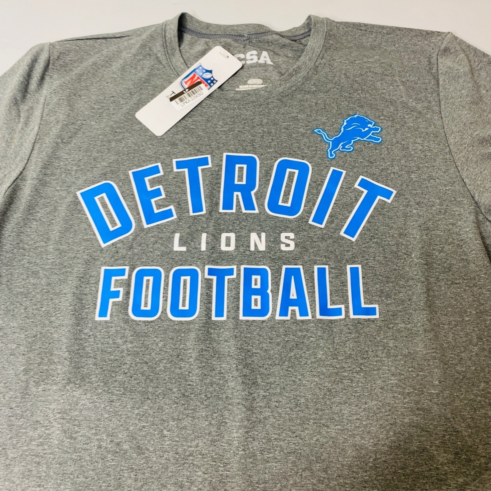 NFL Detroit Lions Football T-Shirt Athletic Gray Heather New Mens Large gallery