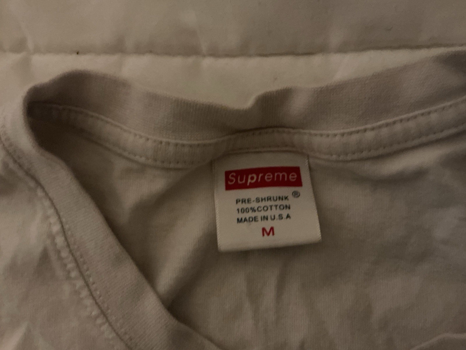 Supreme Box Logo Men's White Cotton Jersey Preshrunk Crew Neck Tee, M gallery