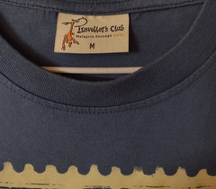 Orangutan Ape Monkey Primate Malaysia North Borneo Stamp Blue T-Shirt Medium