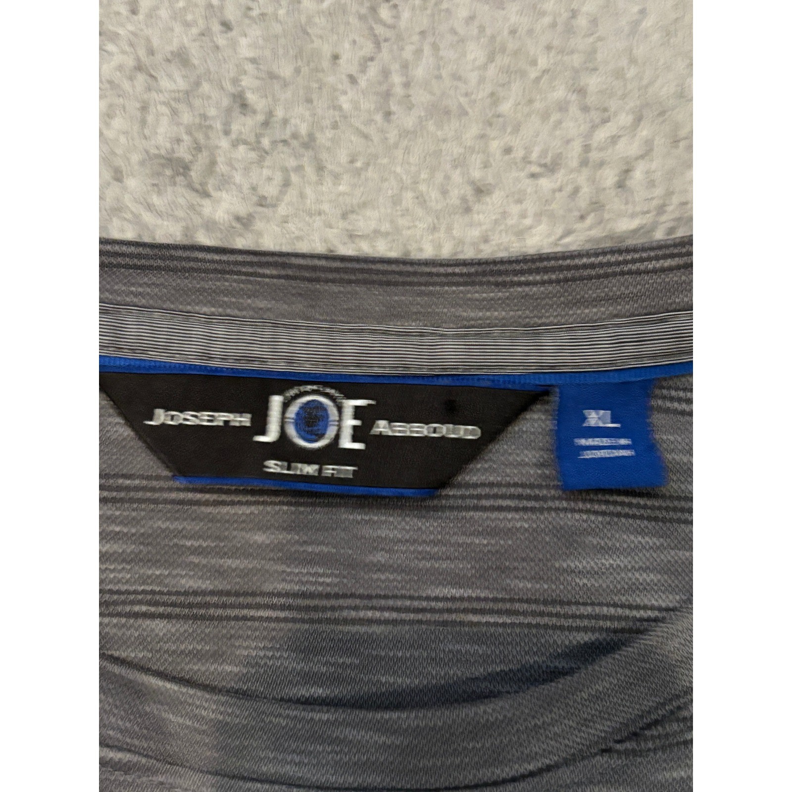 Joseph Abboud Mens Grey Textured Stripe Long Sleeve Shirt Slim Fit XL Lyocell gallery