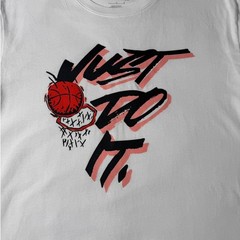 Nike Men’s Large White Just Do It Swoosh Basketball Graphic T-Shirt Cotton