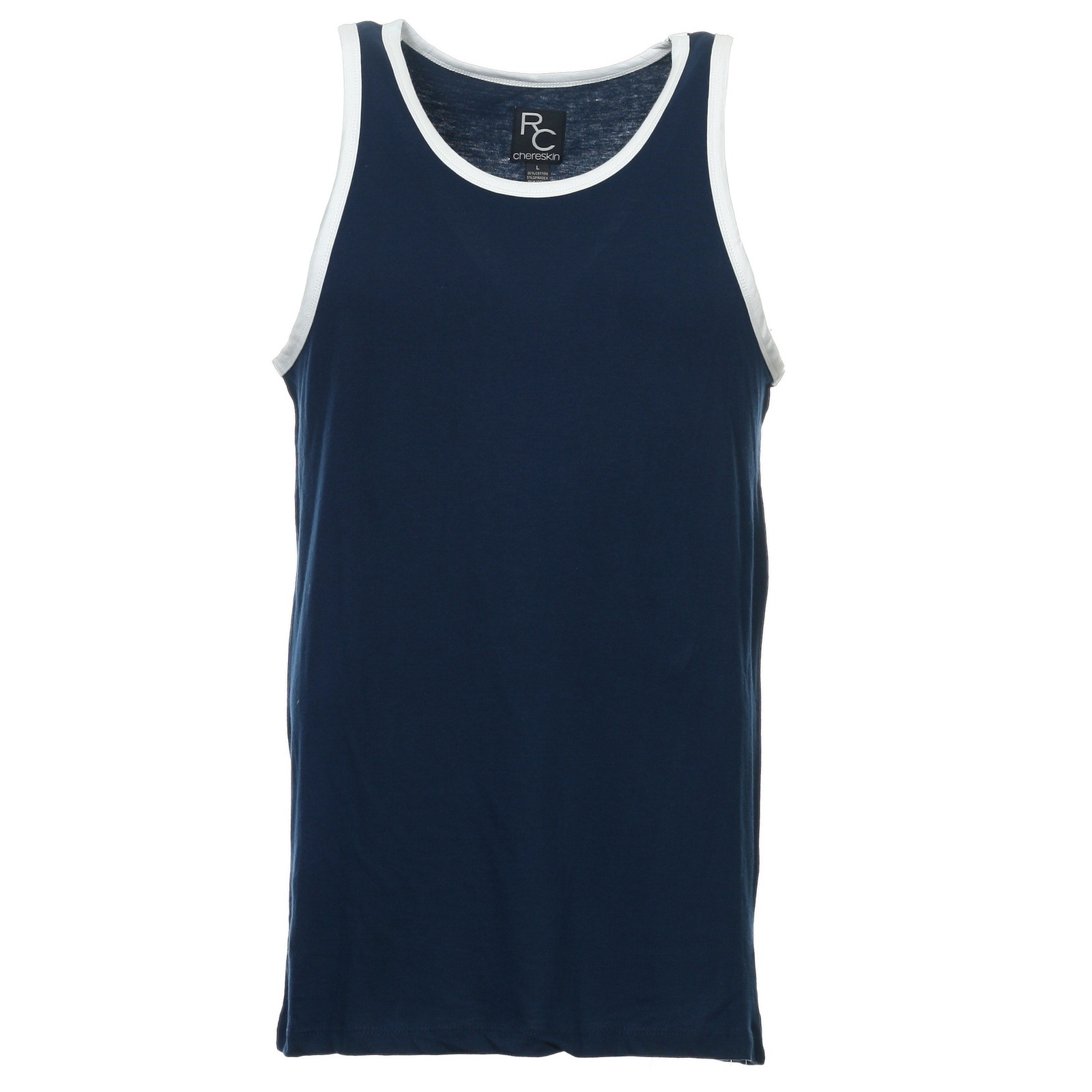 Ron Chereskin Mens Tank Top Sz M Blue Cotton Spandex Sleeveless Scoop Neck Basic gallery