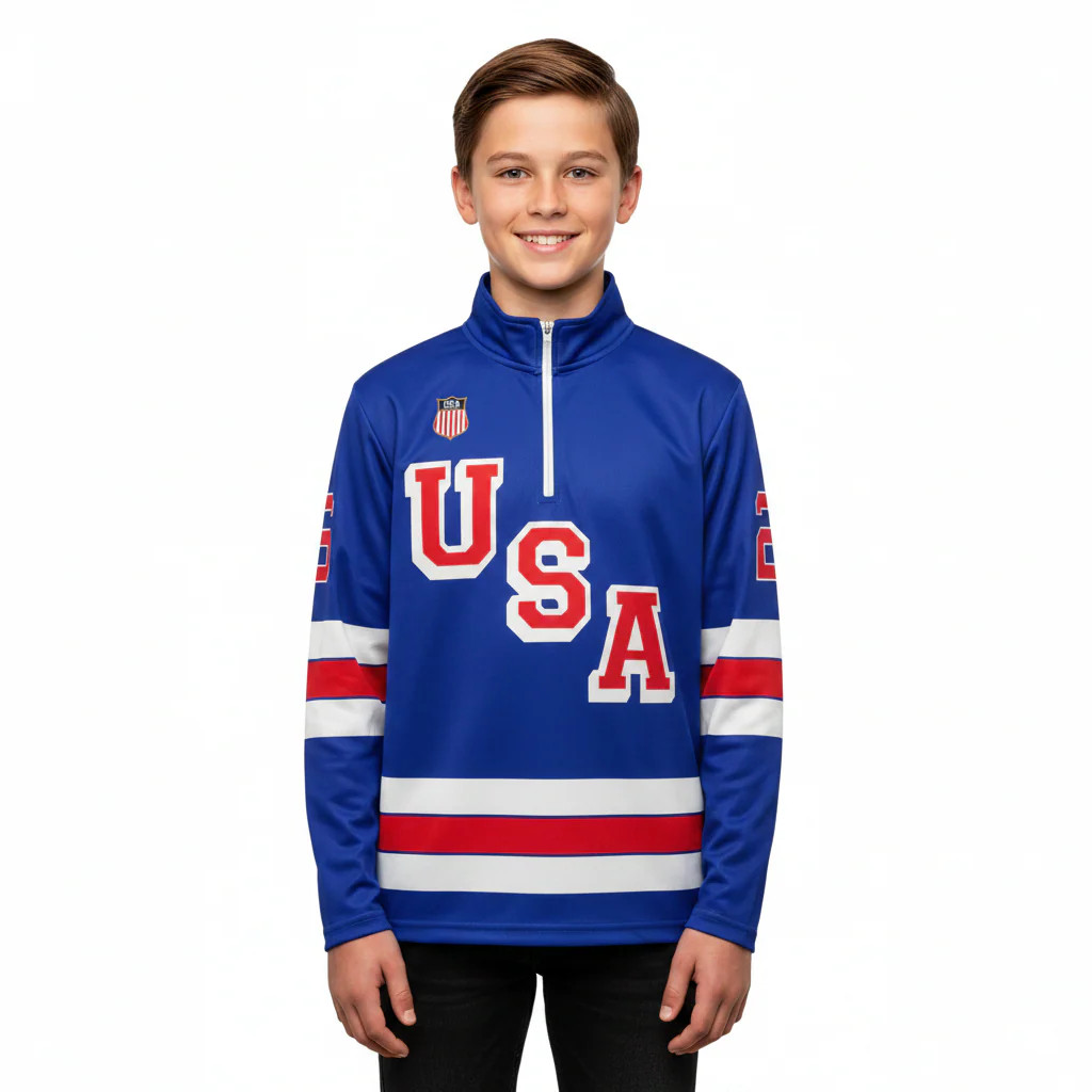 USA Hockey 2026 Replica Lightweight Blue 1/4 Zip Pullover gallery