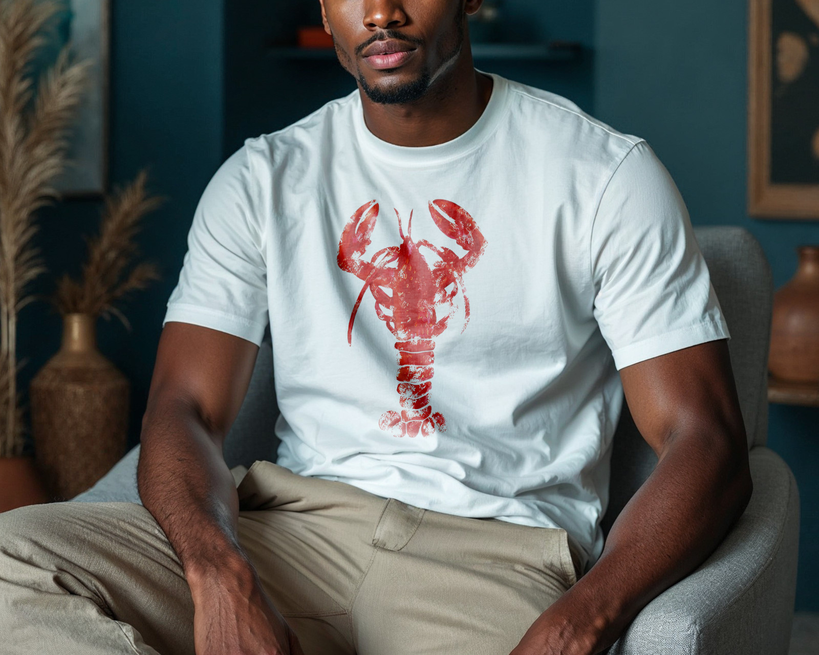 Red Lobster Graphic T-Shirt Coastal Nautical Beachwear Summer Ocean Seafood A82 gallery