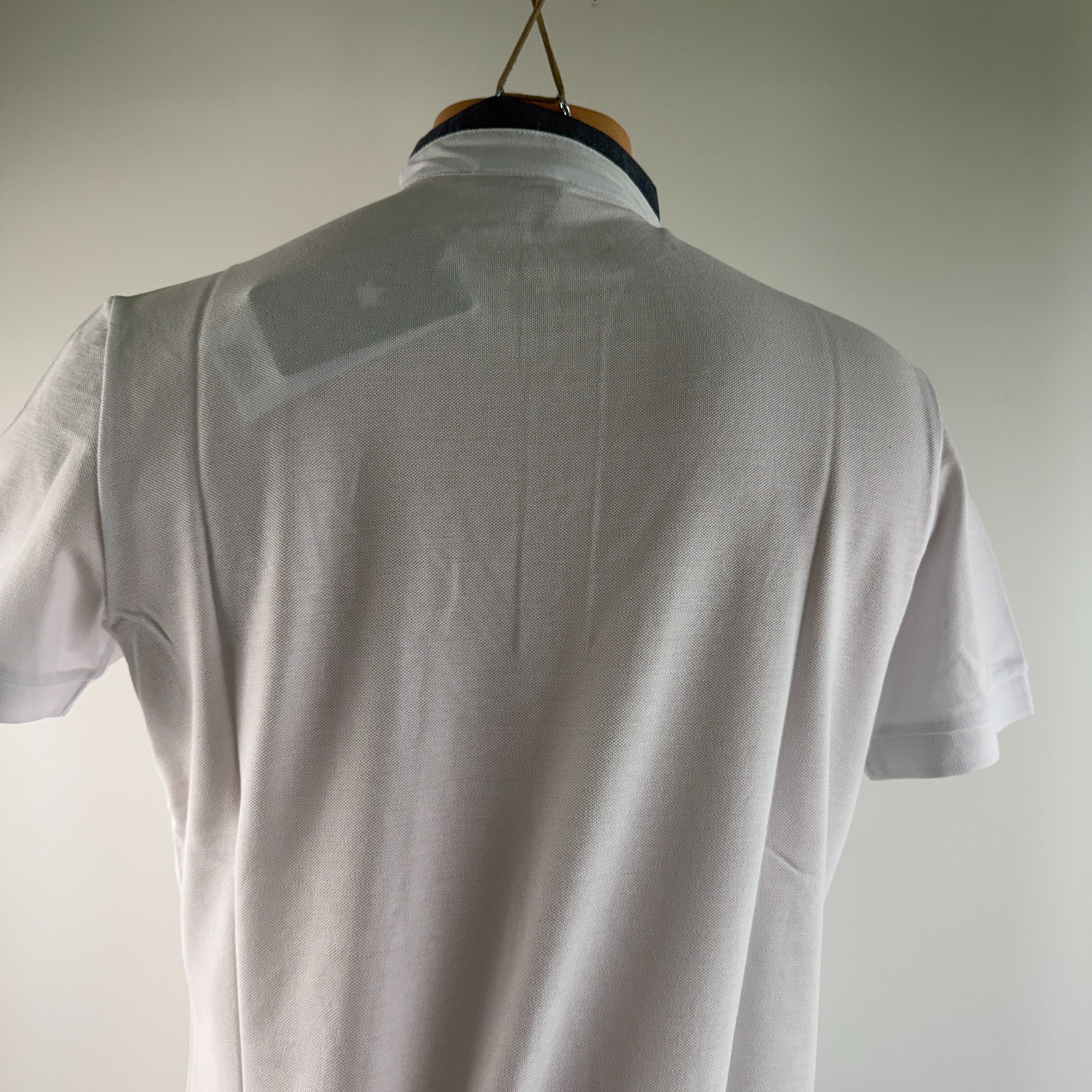 White by Nature Men 100% Cotton Short Sleeve High Neck T-Shirt White Size S NWT gallery