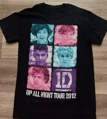 One Direction Up All Night Tour Cotton Black Unisex T-shirt S-5XL BT1096