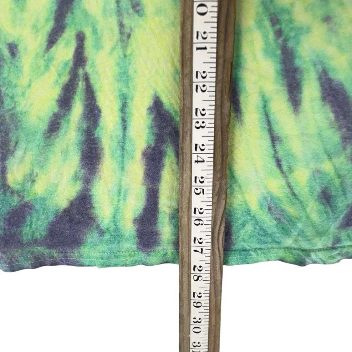 Y2K Colortone Tie Dye T-Shirt XL Green Yellow Burst Graphic Tee Georis gallery