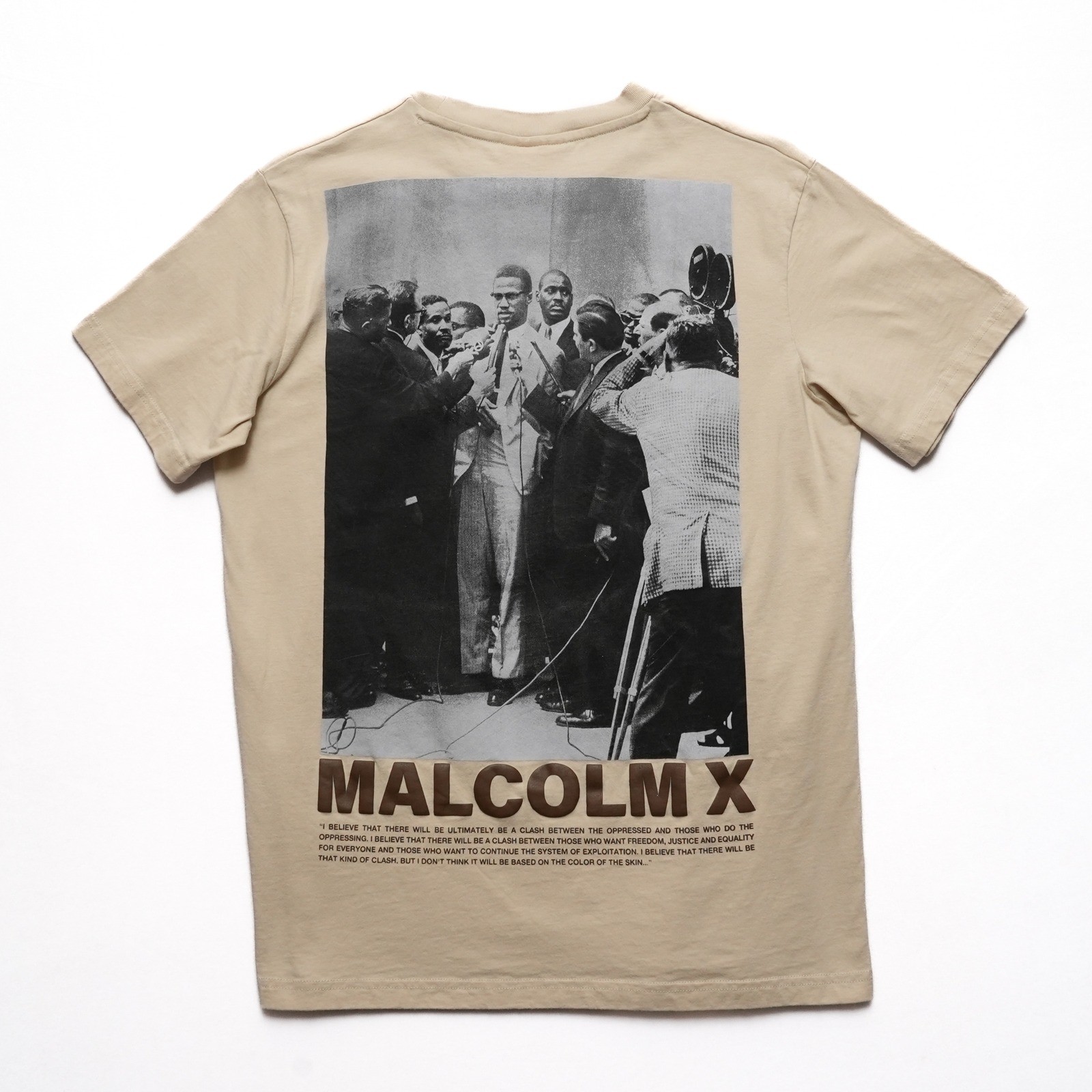 Shoe Palace Malcolm X Graphic Tee Mens S Tan Embroidered Streetwear Shirt gallery