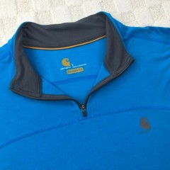 Carhartt Force Shirt Mens Large Blue 1/4 Zip Relaxed Fit Lightweight Pullover