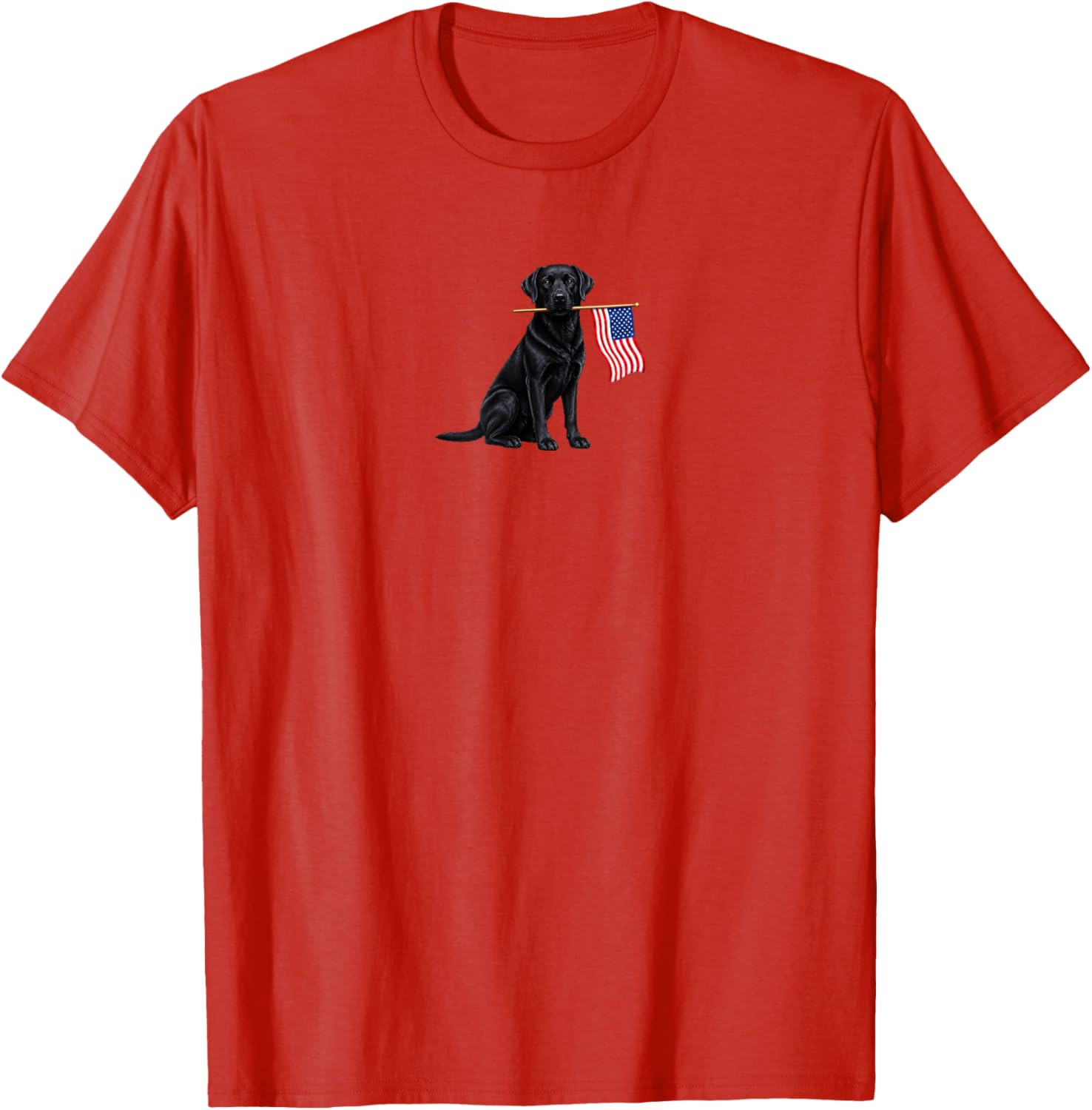 Black Labrador Retriever Holding American USA Flag 4 of July T-Shirt Gift S-5XL gallery