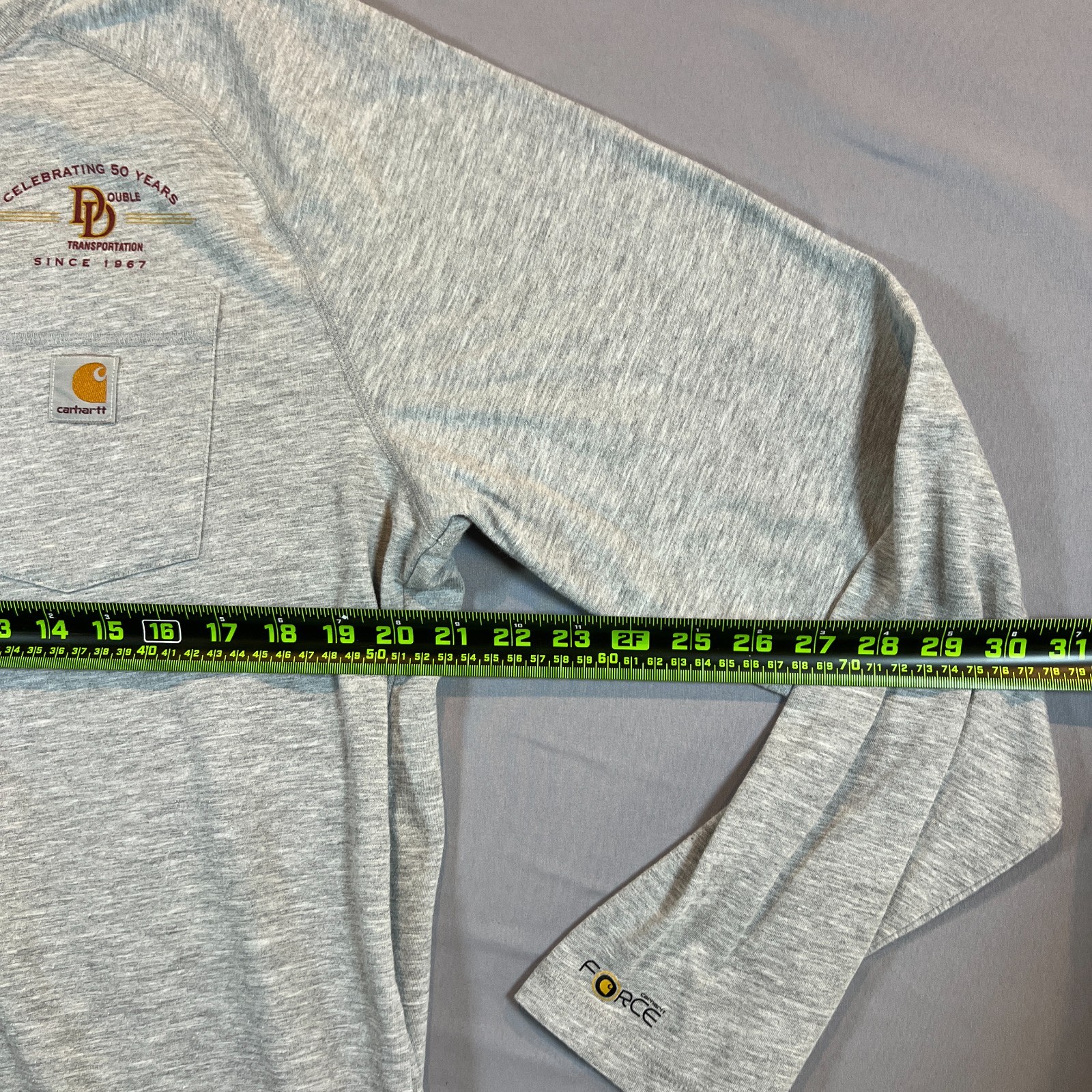 Carhartt Force T Shirt Mens Large Heathered Gray Relaxed Fit Delmont Long Sleeve gallery