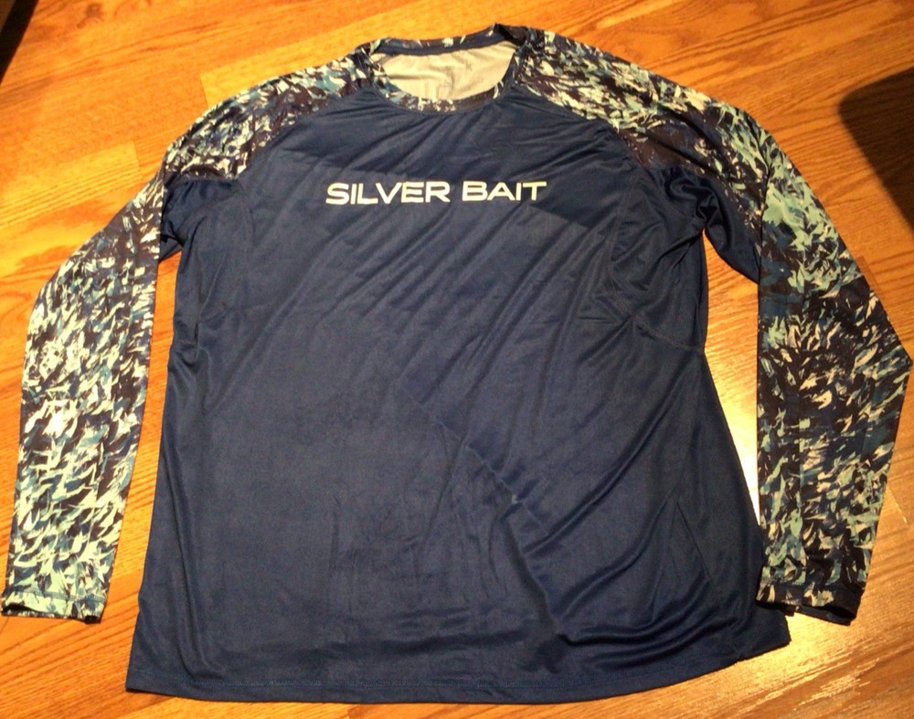 SILVER BAIT MEN’S PERFORMANCE FISHING SHIRT LONG SLEEVE UPF50+ SIZE XL