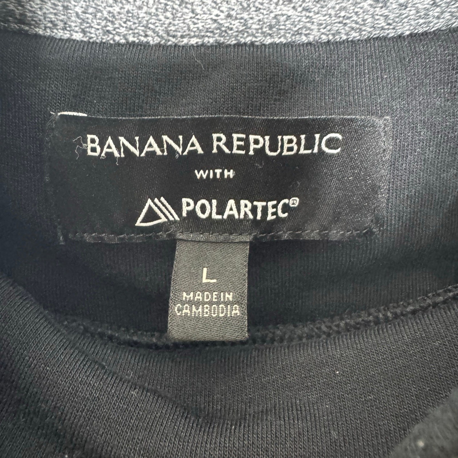 Banana Republic Polartec Black Long Sleeve Mock Neck Top Men’s Large Warm gallery