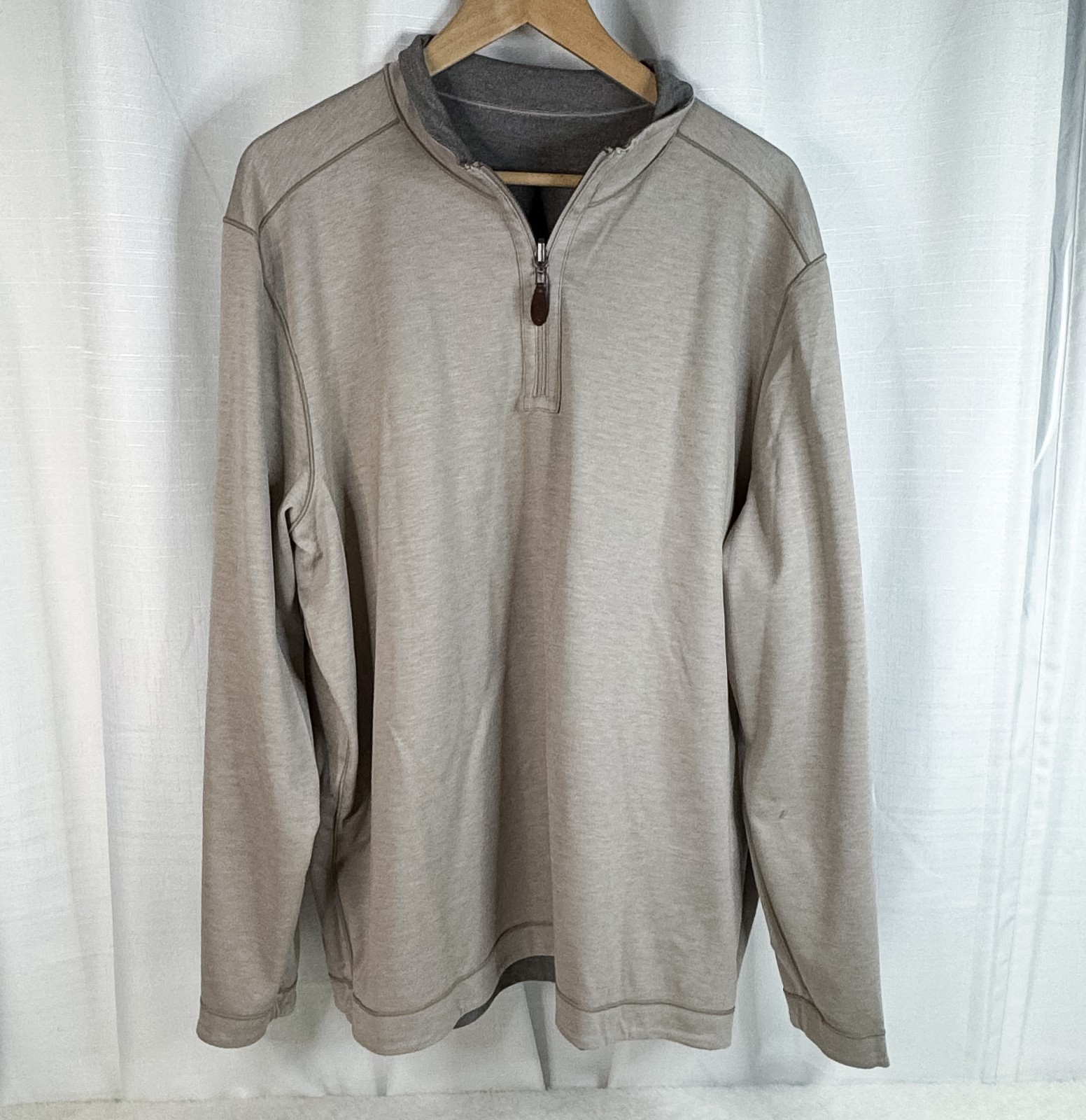 JOHNSTON & MURPHY XC4 Reversible 1/4 Zip Extreme Comfort Brown Tan Men's XXL gallery