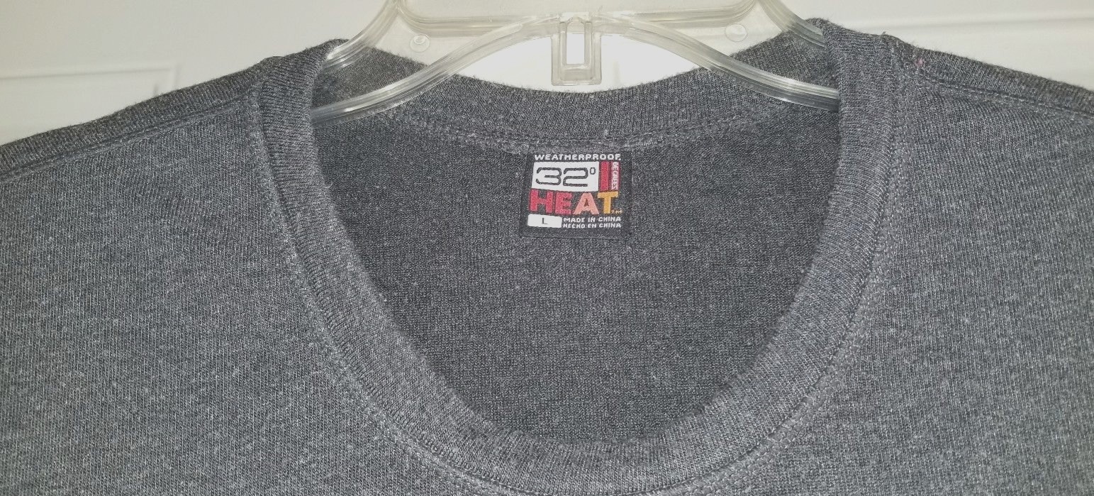 Comfy Gray WEATHERPROOF 32 degree HEAT Size L Long Sleeve Crew Neck Tee Shirt gallery