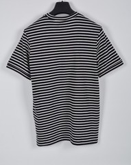Men’s Prada Black & White Striped Knit T-Shirt S | Metal Plaque Detail