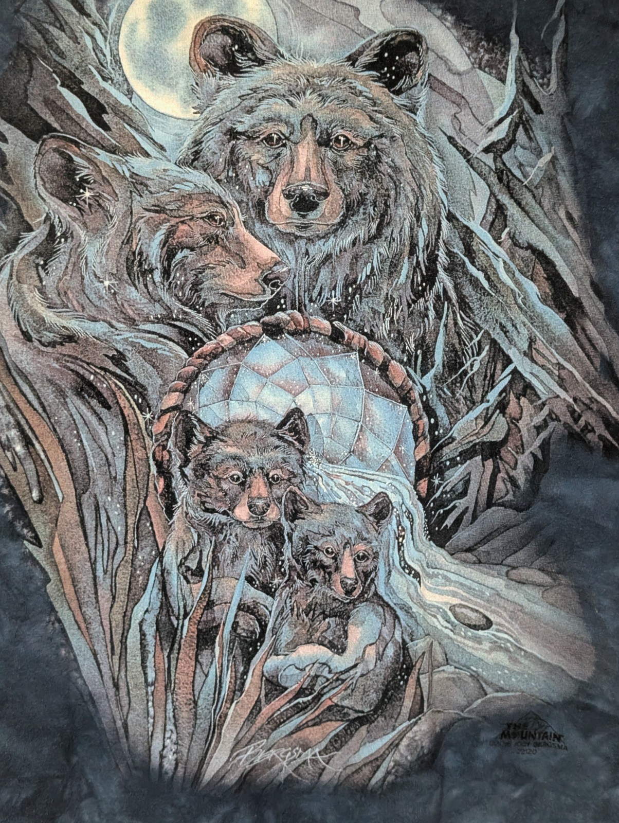 The Mountain Mens T-shirt Blue "Journey To The Dream time" Bear Family XL #6210 gallery