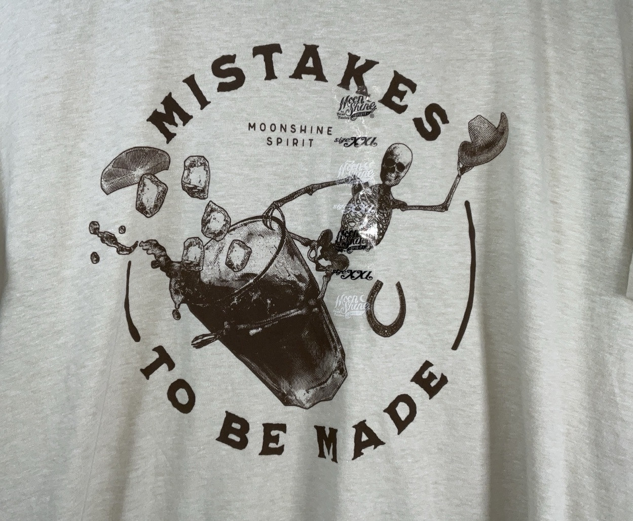 NWT Men Brad Paisley Moon Shine Spirit Mistakes To Be Made Rodeo T-shirt Tan XXL gallery