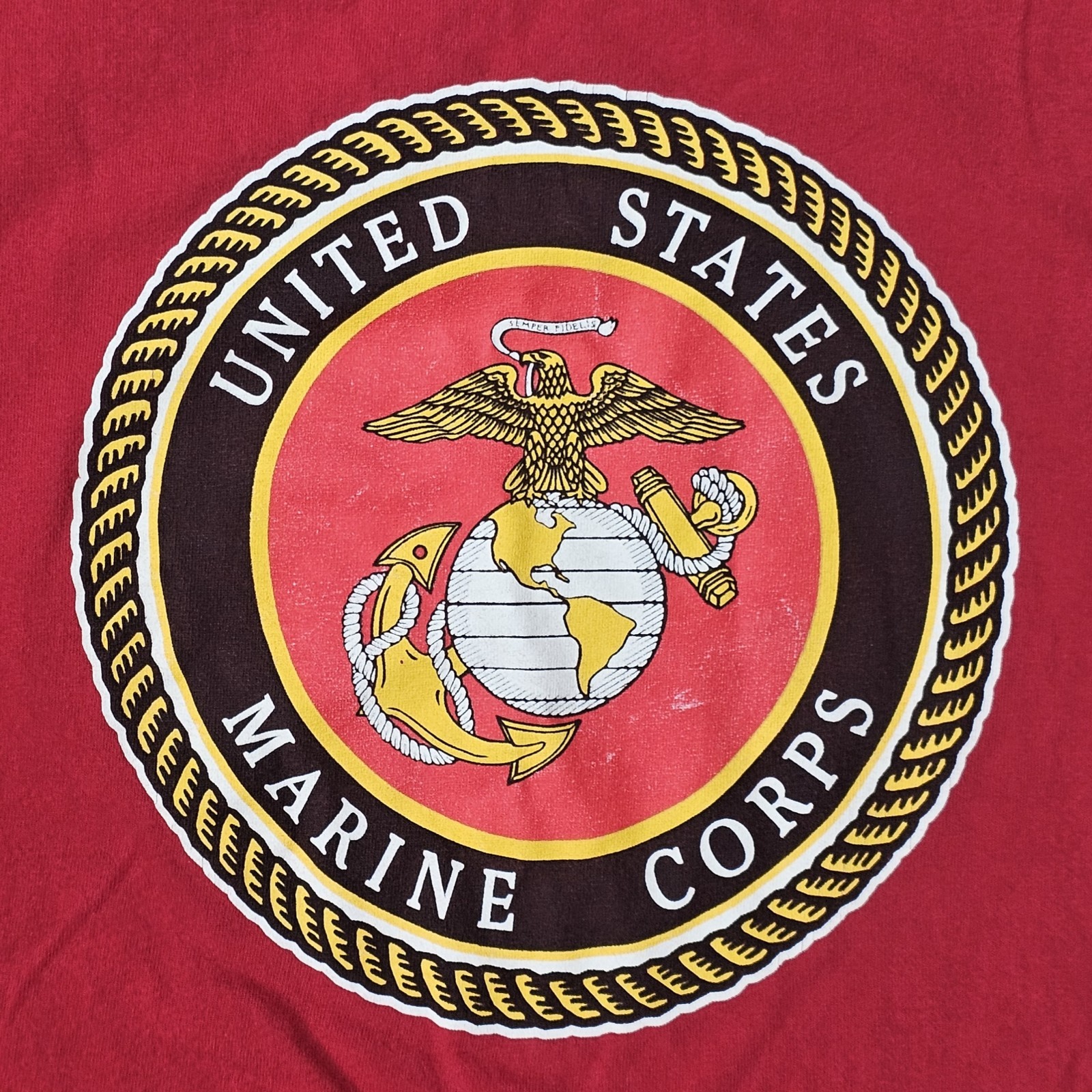 United States Marine Corps USMC Shirt Size L w/Eagle, Globe, Anchor EGA Vintage gallery