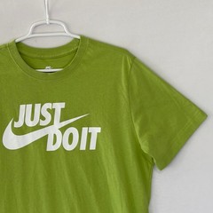 Nike Tee Mens Large Green White Just Do It Swoosh Big Logo Short Sleeve