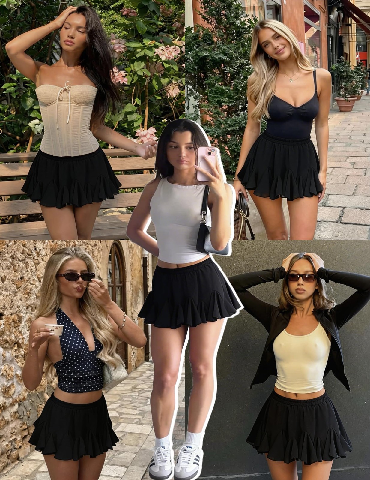 Avidlove Black Skirt for Women Pleated Skater Skirt Basic Casual High Waisted... gallery