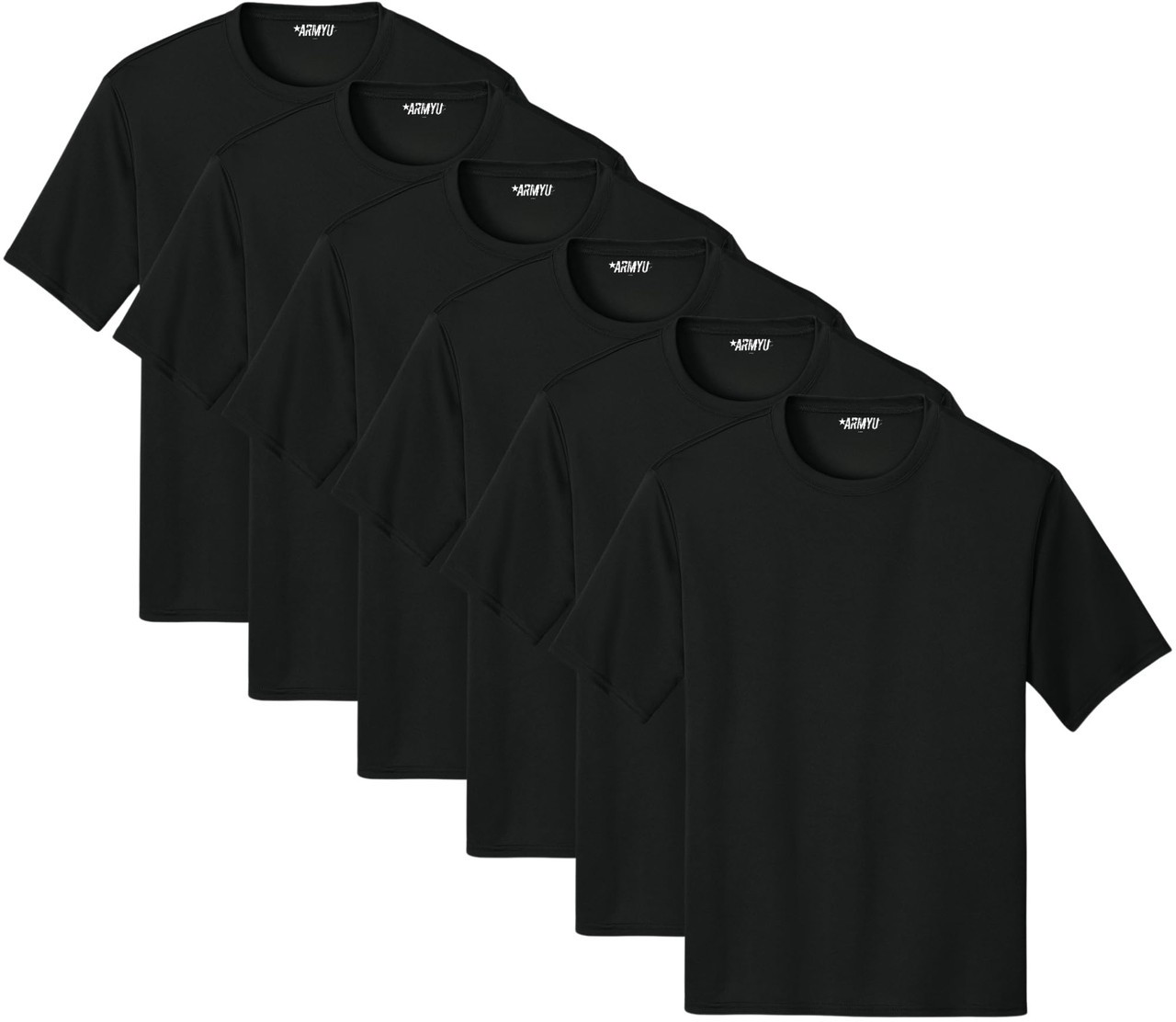 Solid Performance Military T-Shirts 100% Polyester Moisture Wicking Tee, 6-Pack gallery