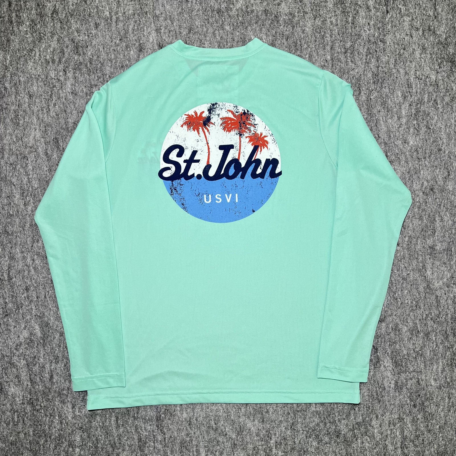 HIHO Performance Long Sleeve Shirt S Teal St.John US VII Graphic Made in Peru gallery