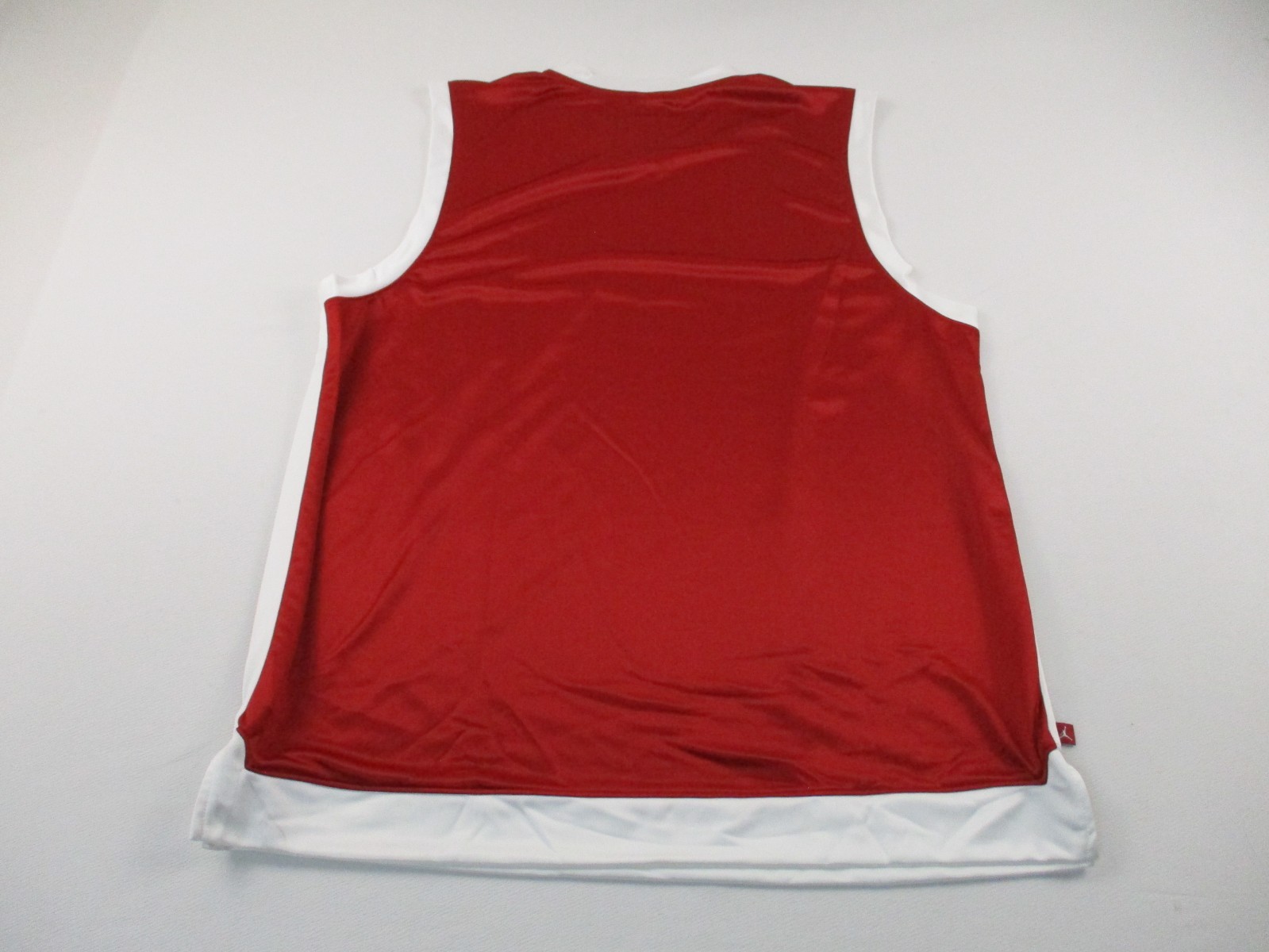 Vintage Air Jordan Shirt Mens XL Red Athletic Tank Top Y2K Baggy Satin Silky gallery