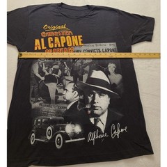 Al Capone Original Gangster Scarface Graphic T-Shirt Black Short Sleeve Men’s XL